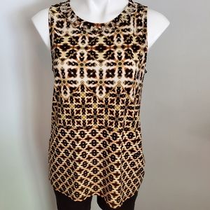 Dressbarn Sleeveless Print Top Size Medium